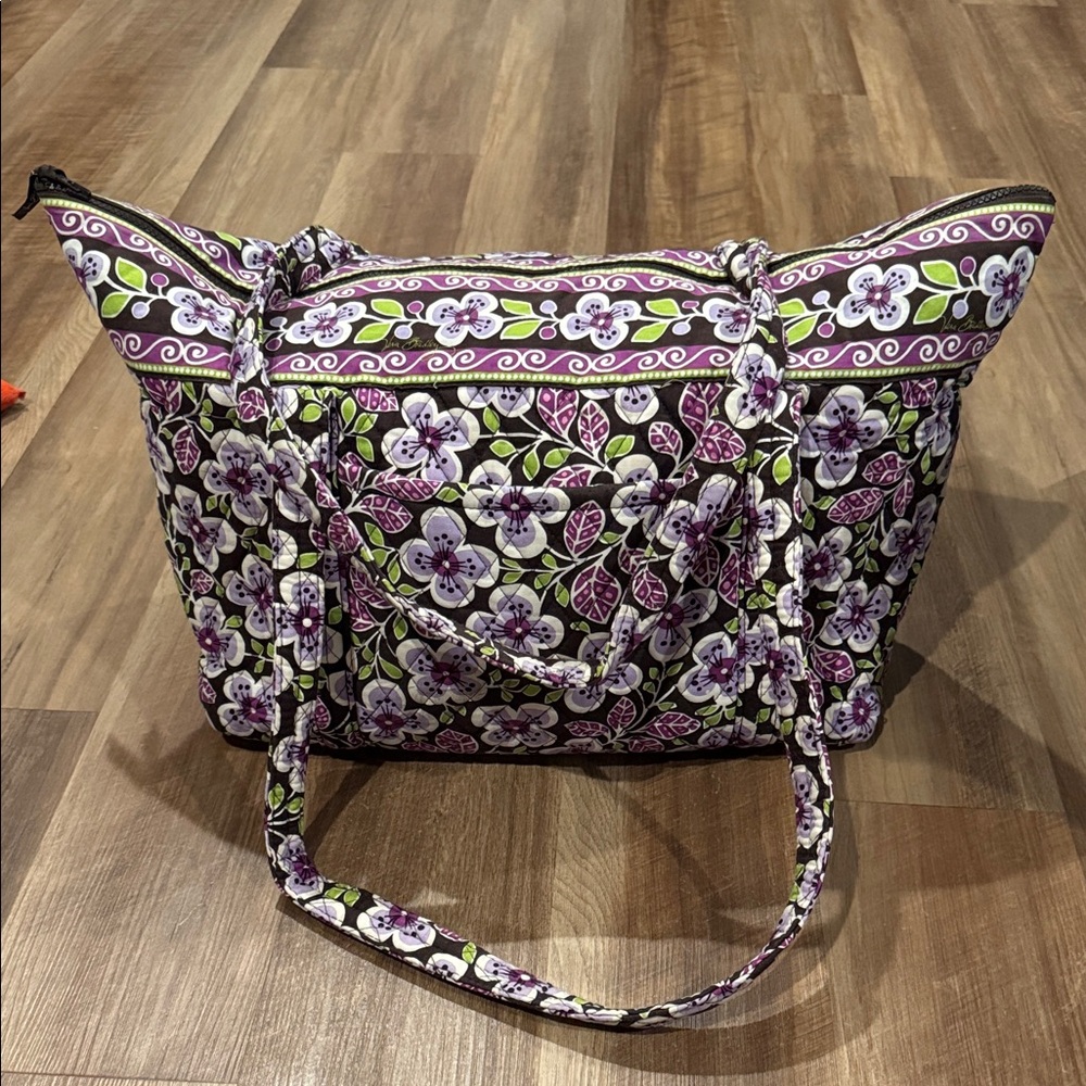 Vera Bradley Black and Purple Floral Tote